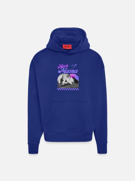 Sleeping cat with flower wreath - Hoodie- made by SPREAD  - OFF WHITE