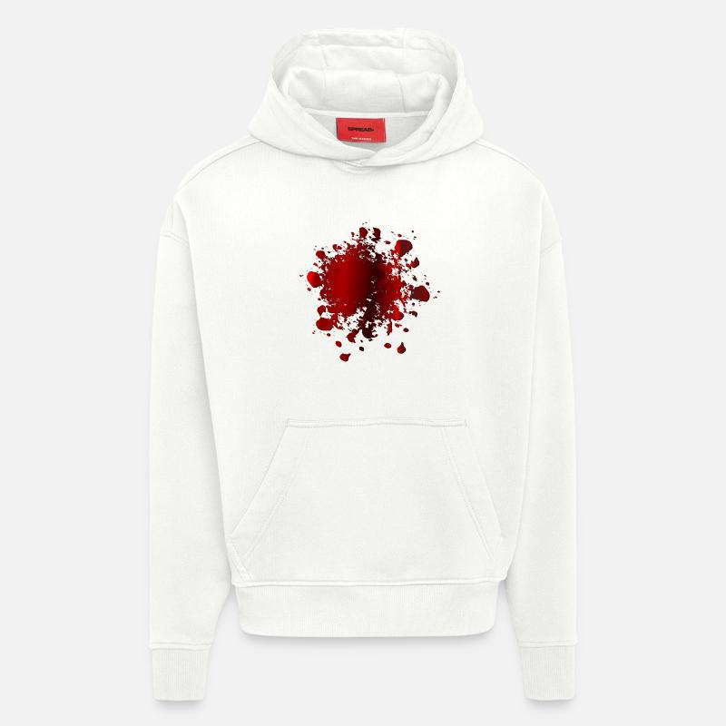 TACHES DE SANG COSTUME SANG - Sweat à capuche bio épais oversize fabriqué en UE - OFF WHITE