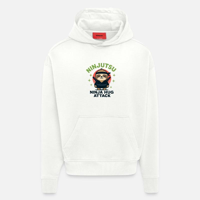 Ninja Cuddle Sloth HugAttack - Hoodie- made by SPREAD  - OFF WHITE
