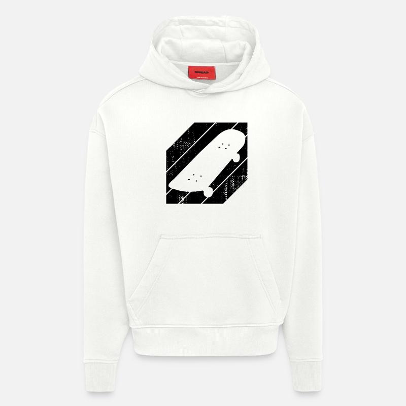Skateboard - Sweat à capuche bio épais oversize fabriqué en UE - OFF WHITE