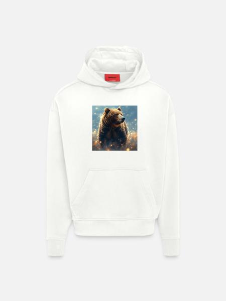 Power Animal Brown Bear - Hoodie- made by SPREAD - OFF WHITE