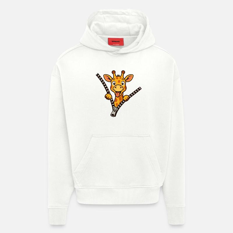 Freche Giraffe - Hoodie- made by SPREAD  - OFF WHITE
