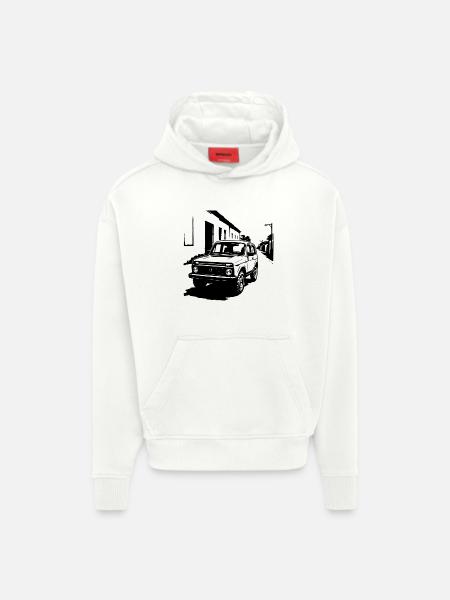 Off-road legend classic - Hoodie- made by SPREAD  - OFF WHITE