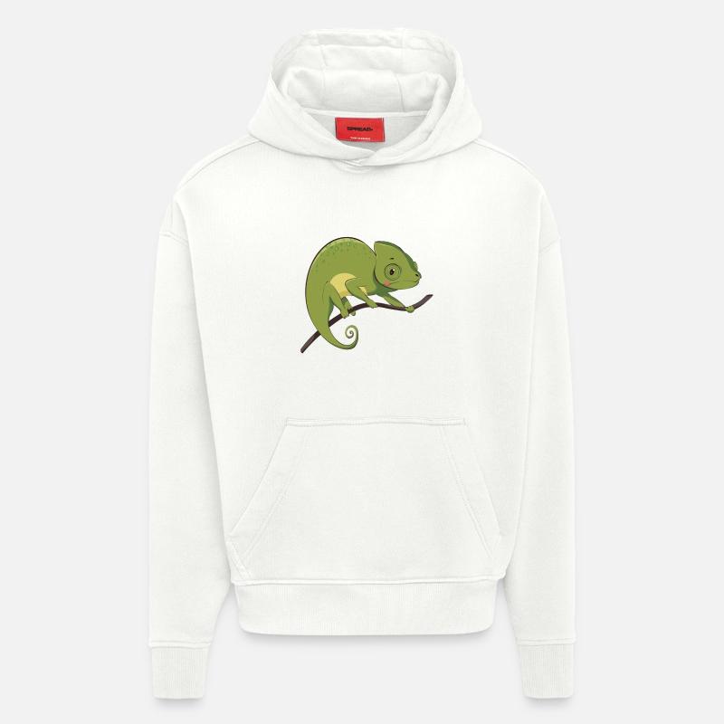 Caméléon - Sweat à capuche bio épais oversize fabriqué en UE - OFF WHITE