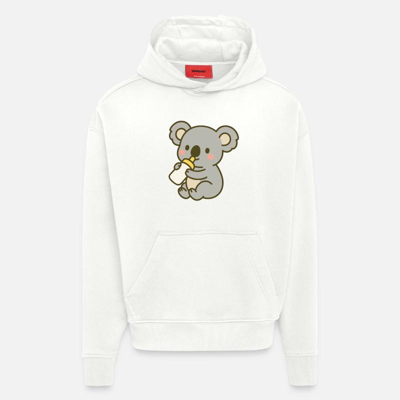 Kuschel-Koala mit Flasche - Hoodie- made by SPREAD  - OFF WHITE