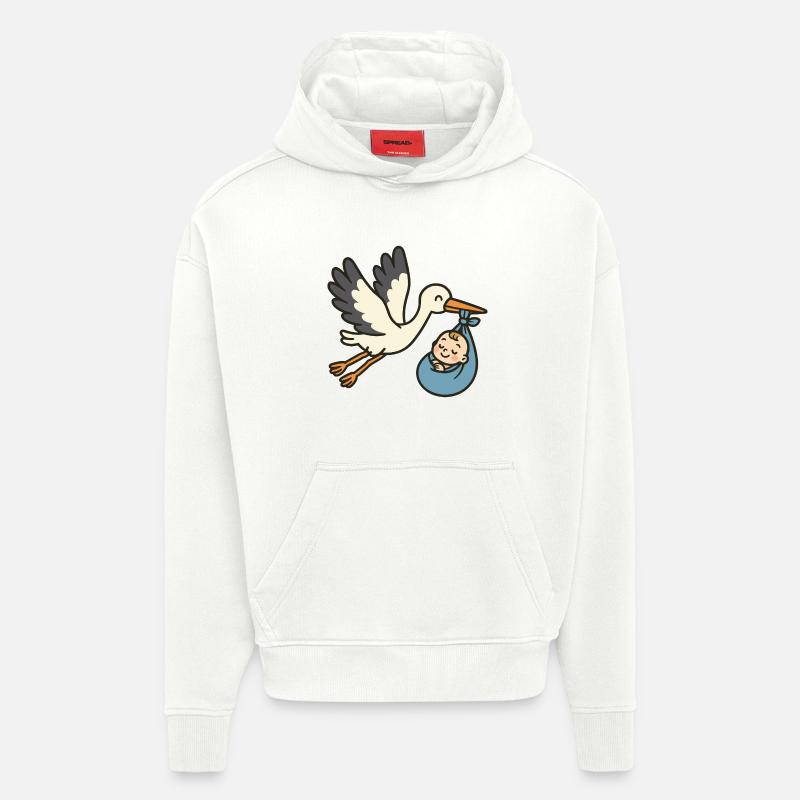 Livraison classique de Stork - Sweat à capuche bio épais oversize fabriqué en UE - OFF WHITE