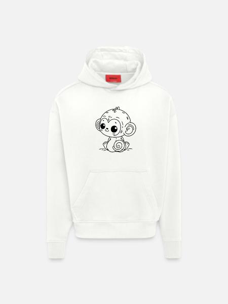 Cooler Monkey – Urban Jungle Vibes - Hoodie- made by SPREAD - OFF WHITE