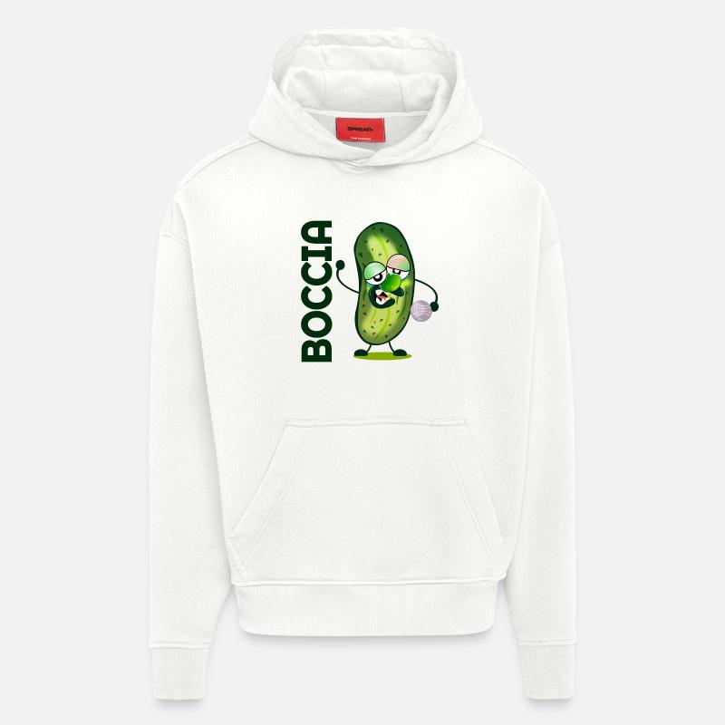 Concombre Boccia - Sweat à capuche bio épais oversize fabriqué en UE - OFF WHITE