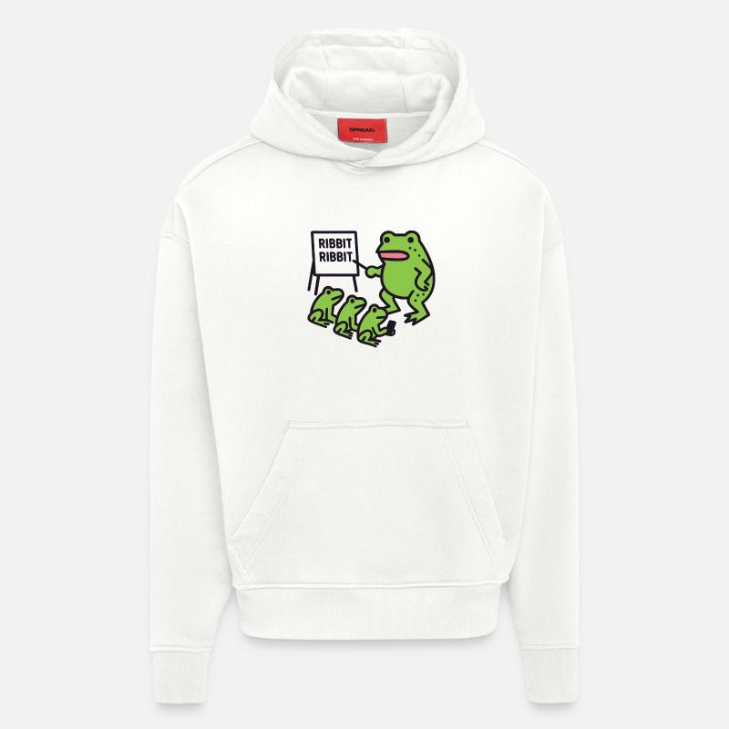 Froschunterricht mit Ribbit-Phrase - Hoodie- made by SPREAD  - OFF WHITE