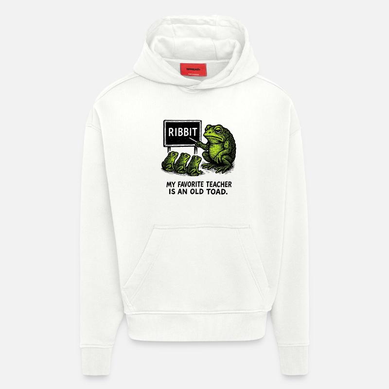 Lomu Frog Teaching Class Illustration - Hoodie- made by SPREAD  - OFF WHITE