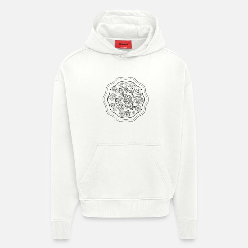 Abstrakter Neon Linienschnitt - Hoodie- made by SPREAD  - OFF WHITE
