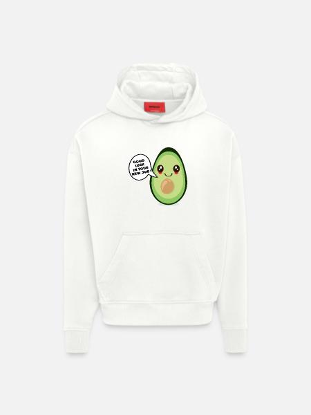GOOD LUCK NEW JOB AVOCADO - Hoodie- made by SPREAD - OFF WHITE