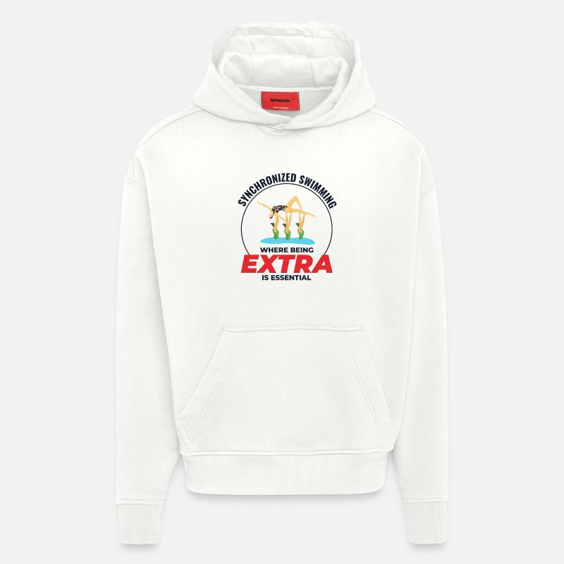 Natation synchronisée où être extra - Sweat à capuche bio épais oversize fabriqué en UE - OFF WHITE