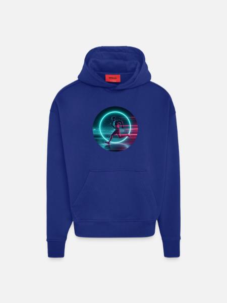 Luminous Neon Running Silhouette - Hoodie- made by SPREAD - OFF WHITE