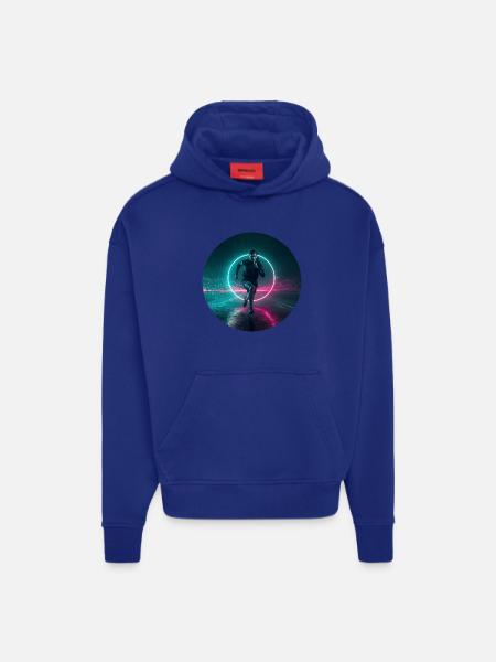 Luminous Nights Running Motif - Hoodie- made by SPREAD  - OFF WHITE