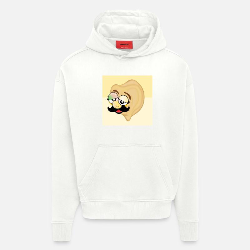 Kichererbsen Papa Schnurrbart - Hoodie- made by SPREAD  - OFF WHITE