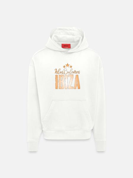 Ibiza Island Stars Design - Hoodie- made by SPREAD  - OFF WHITE