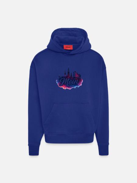 Hamburg Mystical Skyline Galaxy Effect - Hoodie- made by SPREAD  - OFF WHITE