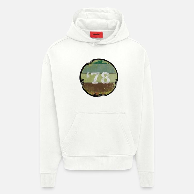 Millésime 1978 Année de naissance - Sweat à capuche bio épais oversize fabriqué en UE - OFF WHITE