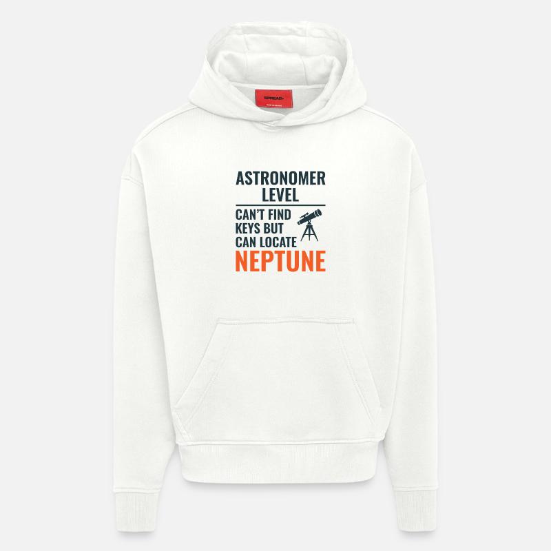 Planètes du système solaire Art spatial - Sweat à capuche bio épais oversize fabriqué en UE - OFF WHITE