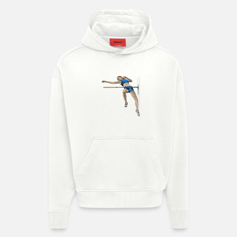 Saut en hauteur - Sweat à capuche bio épais oversize fabriqué en UE - OFF WHITE