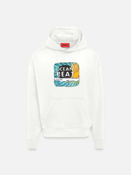 Oceanic Sunset Design - Hoodie- made by SPREAD - OFF WHITE