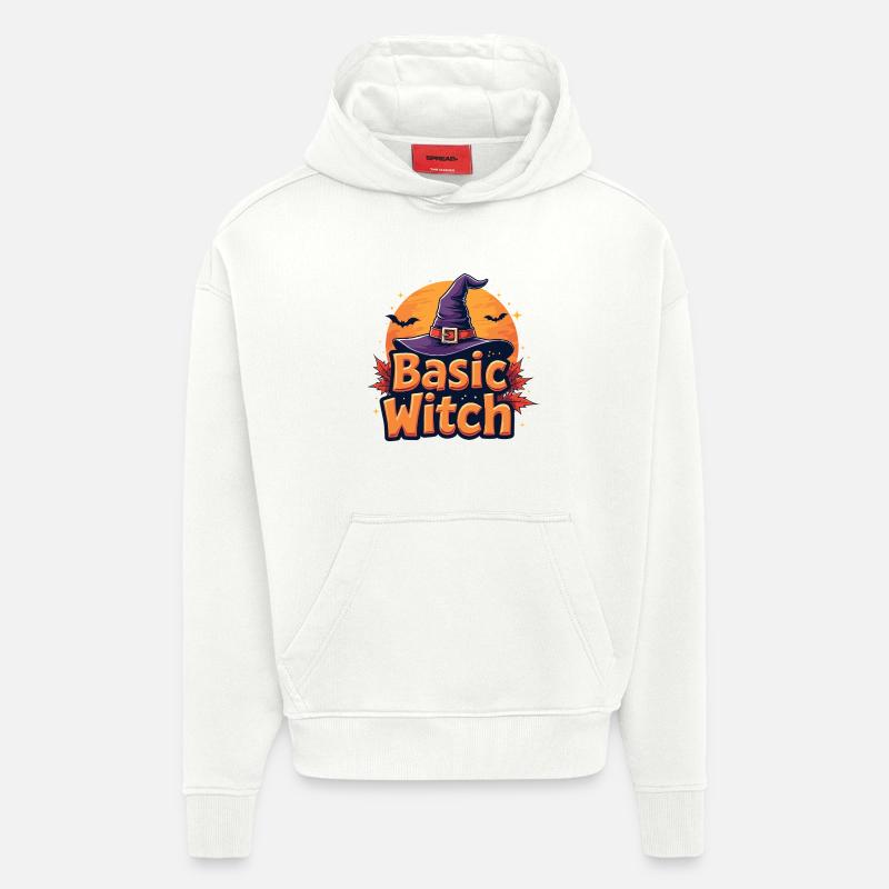 Basic Witch Halloween Saying - Hoodie- made by SPREAD  - OFF WHITE