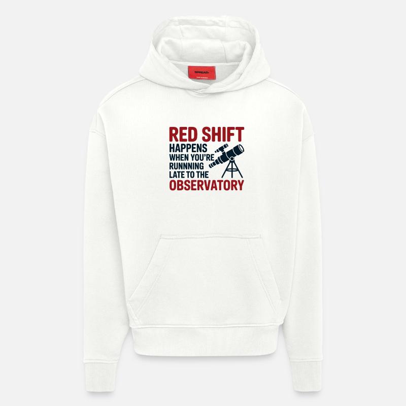L'observatoire Red Shift est en retard - Sweat à capuche bio épais oversize fabriqué en UE - OFF WHITE