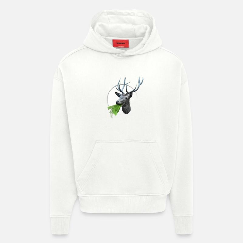 Vomiting deer - Hoodie- made by SPREAD  - OFF WHITE