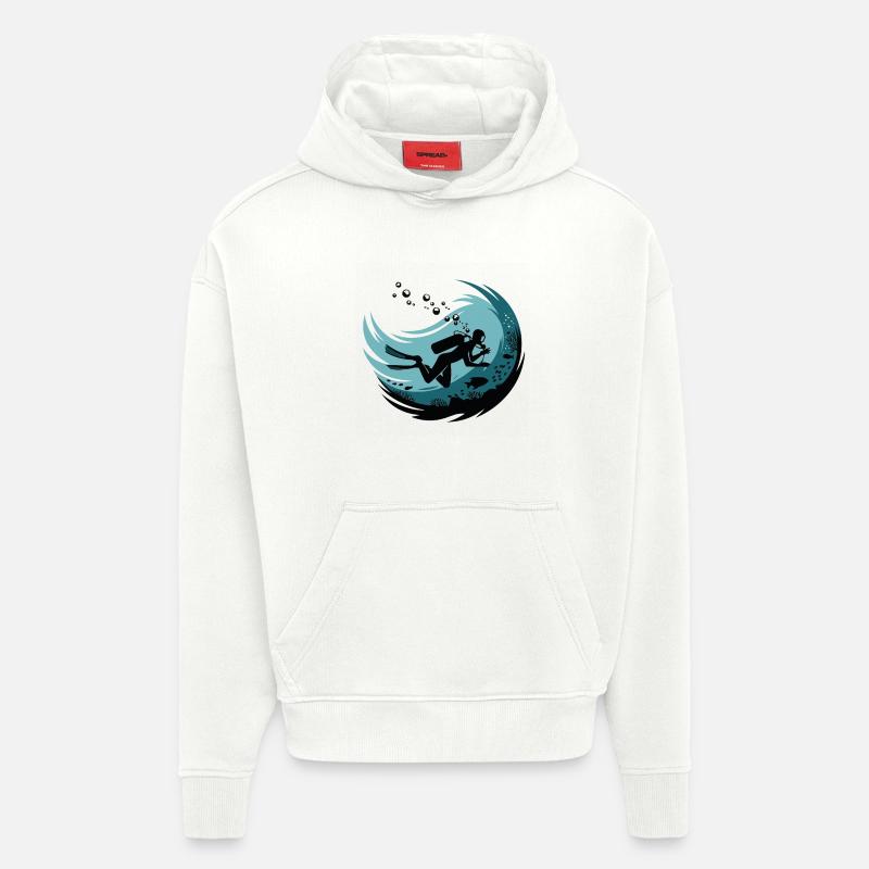 Tiefe Tauchgänge Unterwassermotivation - Hoodie- made by SPREAD  - OFF WHITE
