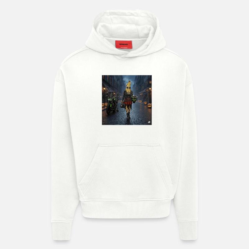 LC banana shirt d collection  - Sweat à capuche bio épais oversize fabriqué en UE - OFF WHITE