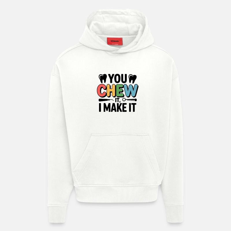 Technicien de laboratoire dentaire Precision - Sweat à capuche bio épais oversize fabriqué en UE - OFF WHITE