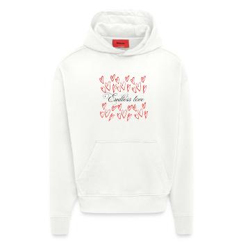 Endlose Liebe - Herzen Schwarm  - Hoodie- made by SPREAD  - OFF WHITE - Vorne