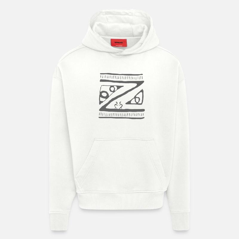 Abstract Geometric Maori Art Pattern - Hoodie- made by SPREAD  - OFF WHITE