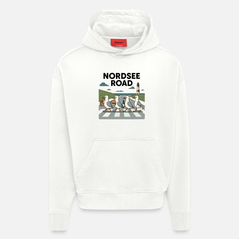 Nordseeroad Möwen - Hoodie- made by SPREAD  - OFF WHITE