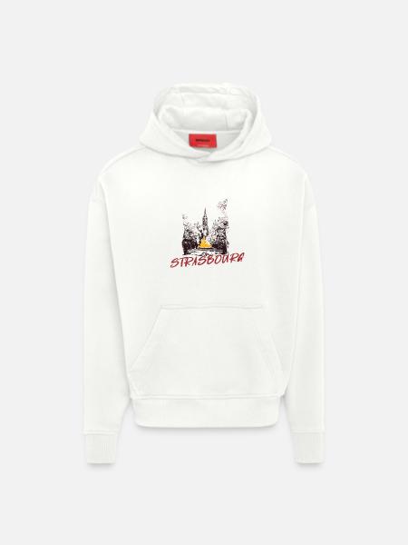 Strasbourg Cathedral – Duotone illustration - Hoodie- made by SPREAD - OFF WHITE