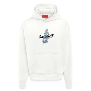 Illustration monochrom Toulouse Saint-Nicolas - Hoodie- made by SPREAD  - OFF WHITE - Vorne