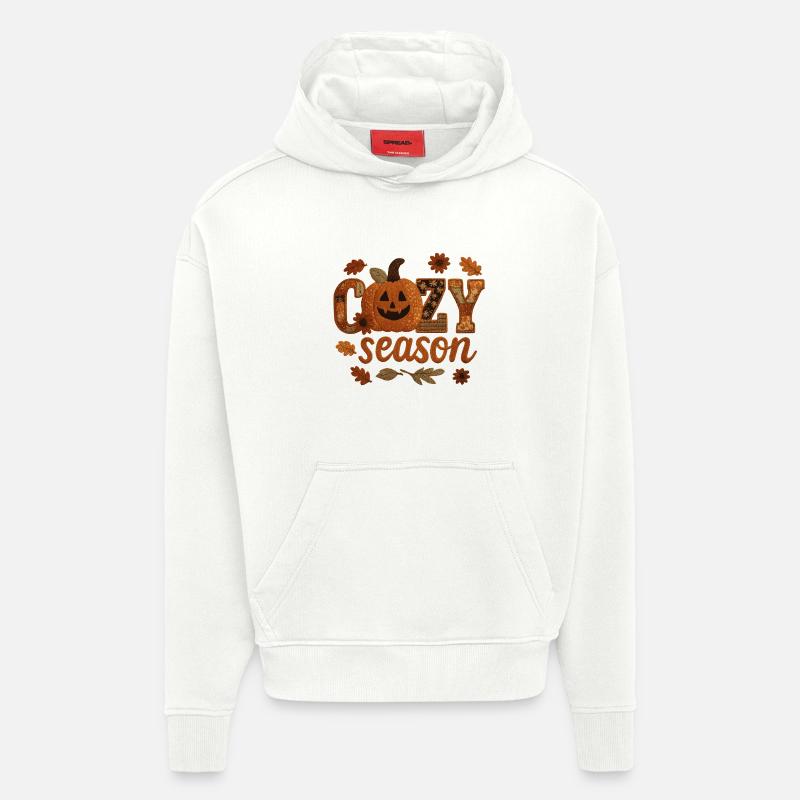 Gemütliches Kürbis-Patchwork - Hoodie- made by SPREAD  - OFF WHITE