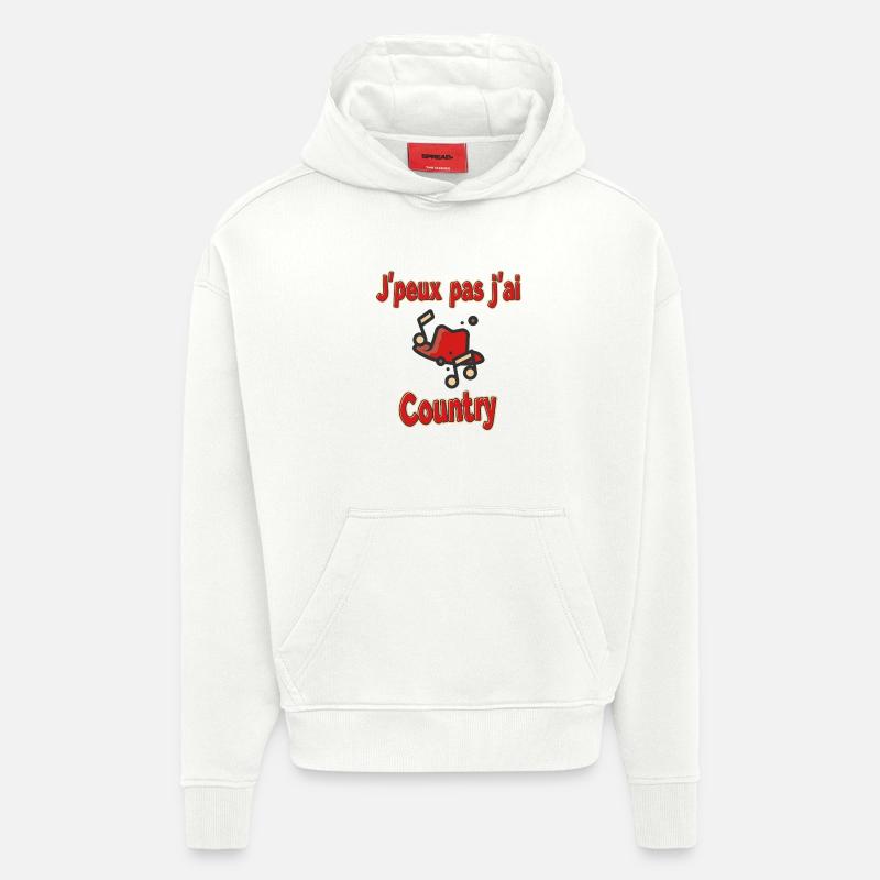 J\'peux pas j\'ai Country - Sweat à capuche bio épais oversize fabriqué en UE - OFF WHITE