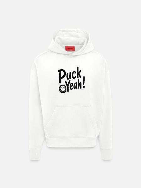 Puck yes Hockey Humor - Hoodie- made by SPREAD - OFF WHITE
