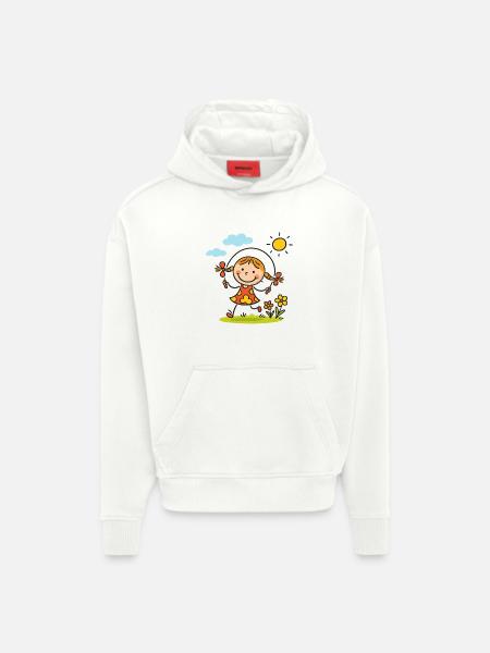 Sunny Skip Gartenmädchen - Hoodie- made by SPREAD - OFF WHITE