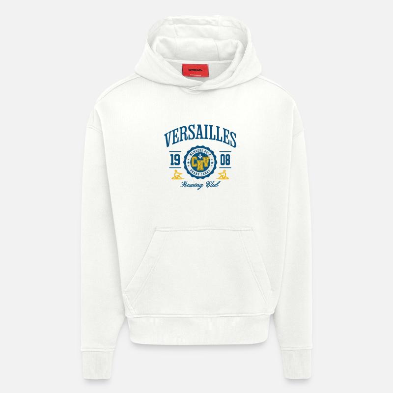 Versailles Rowing Club Crest - Sweat à capuche bio épais oversize fabriqué en UE - OFF WHITE