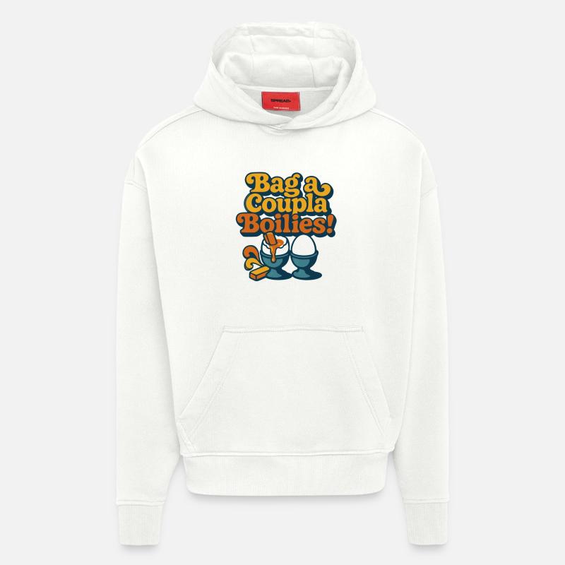 Emballez quelques bouillettes ! - Sweat à capuche bio épais oversize fabriqué en UE - OFF WHITE