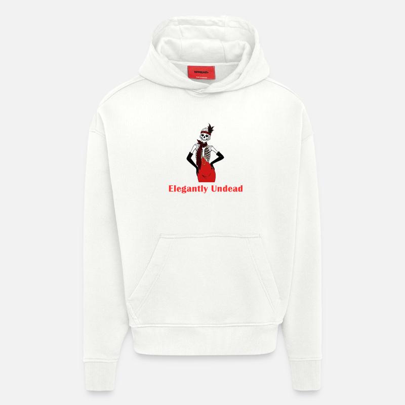 Élégamment mort-vivant - Sweat à capuche bio épais oversize fabriqué en UE - OFF WHITE
