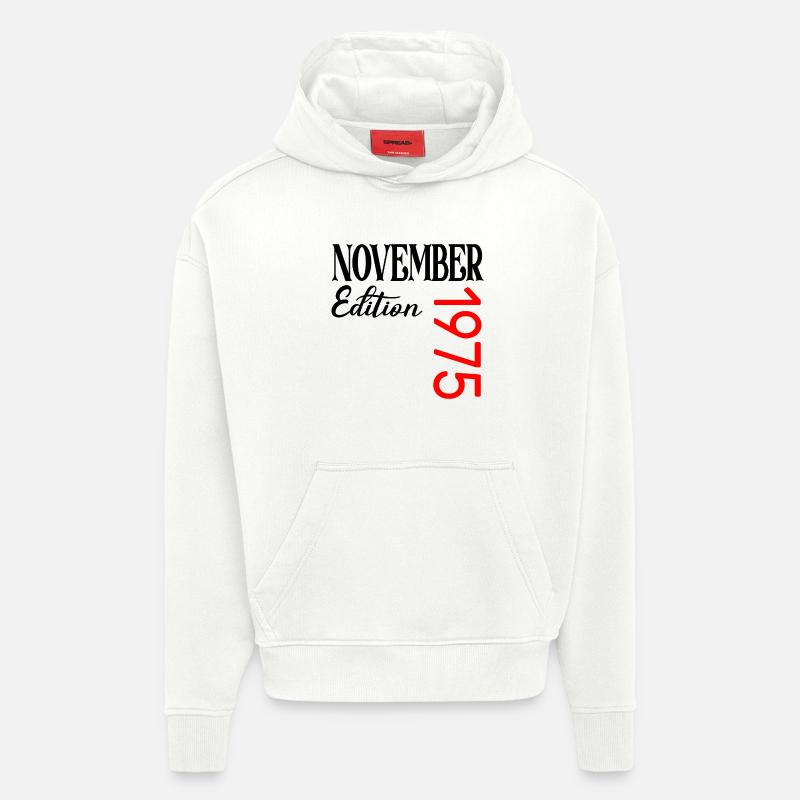 51E ANNIVERSAIRE 1975 NOVEMBRE - Sweat à capuche bio épais oversize fabriqué en UE - OFF WHITE