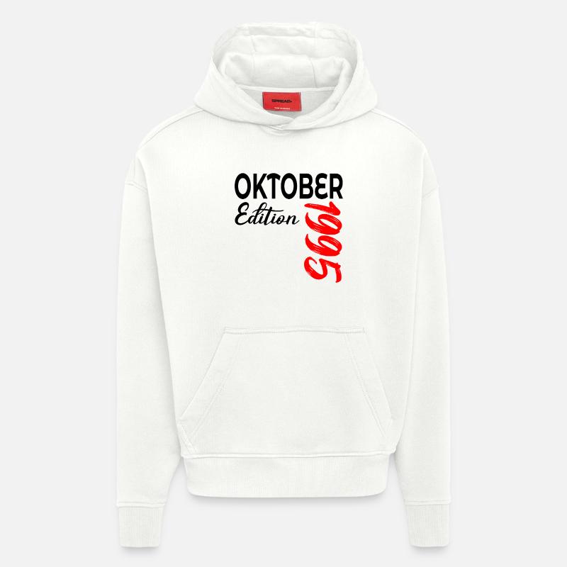 31. ANNIVERSAIRE 1995 OCTOBRE - Sweat à capuche bio épais oversize fabriqué en UE - OFF WHITE