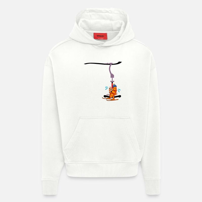 REMONTÉE MÉCANIQUE SKI HAMBURGER FRANZBRÖTCHEN - Sweat à capuche bio épais oversize fabriqué en UE - OFF WHITE