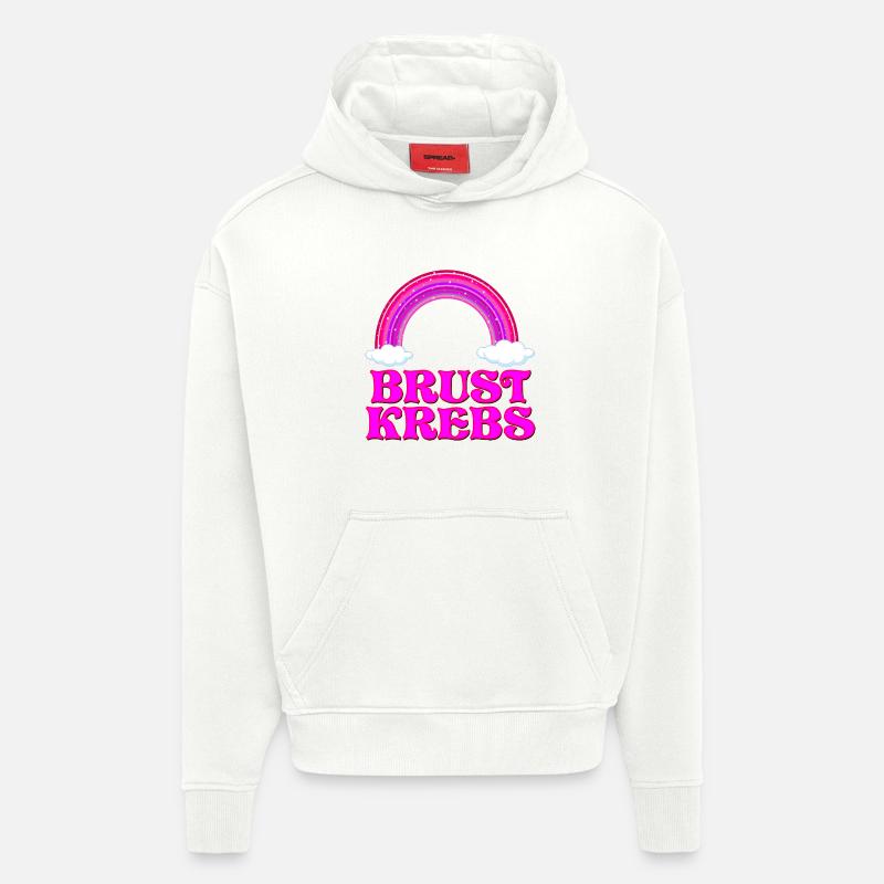 BRUSTKREBS REGENBOGEN - Hoodie- made by SPREAD  - OFF WHITE