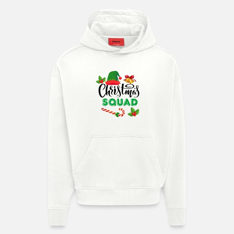 Équipe de Noël, Épouser Noël - Sweat à capuche bio épais oversize fabriqué en UE - OFF WHITE