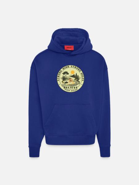 Ultramarathon Trail Runner Motif - Hoodie- made by SPREAD - OFF WHITE